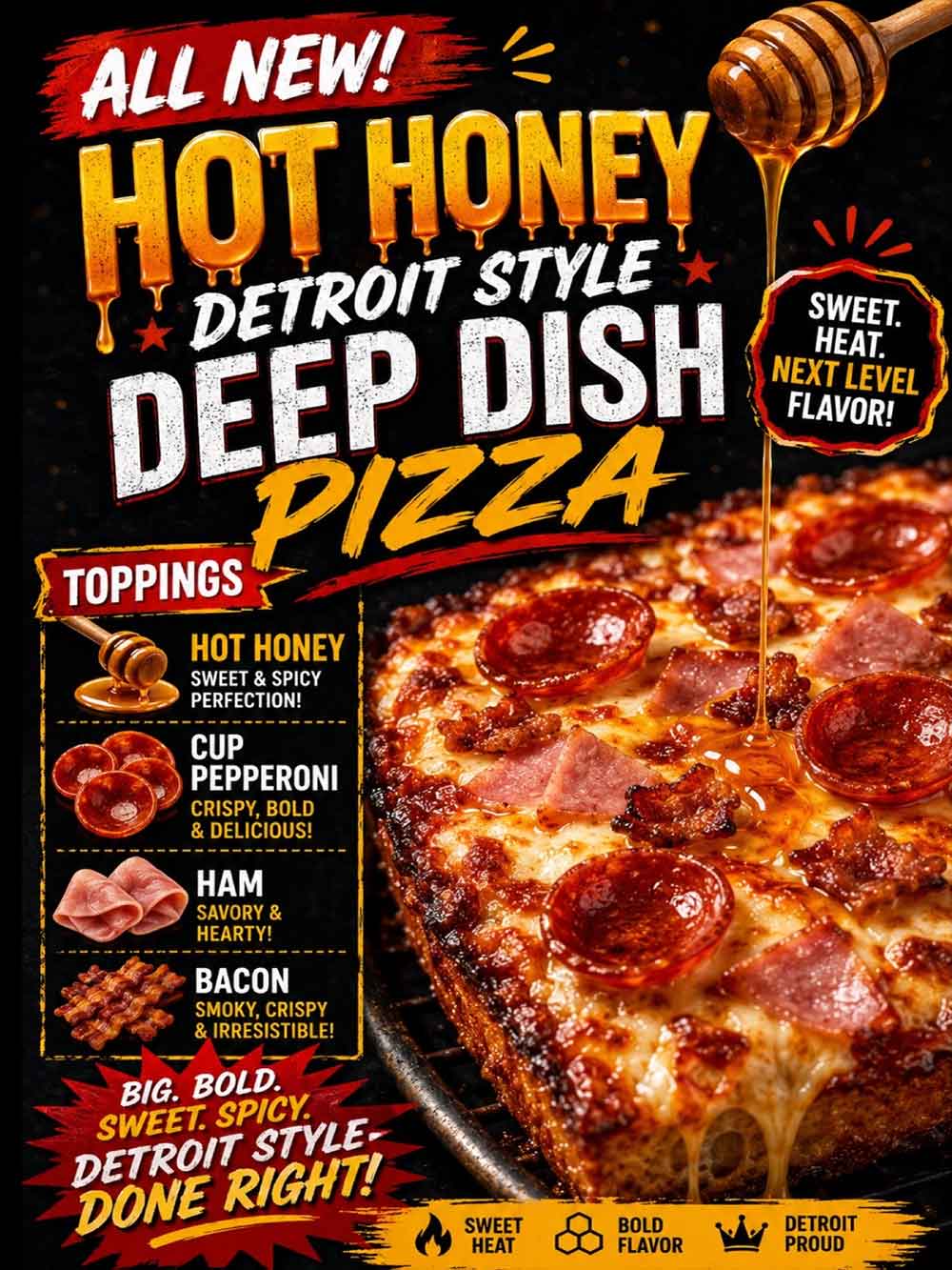 hot-honey-detroit-style-deep-dish All new Hot Honey Detroit Style Deep Dish Pizza